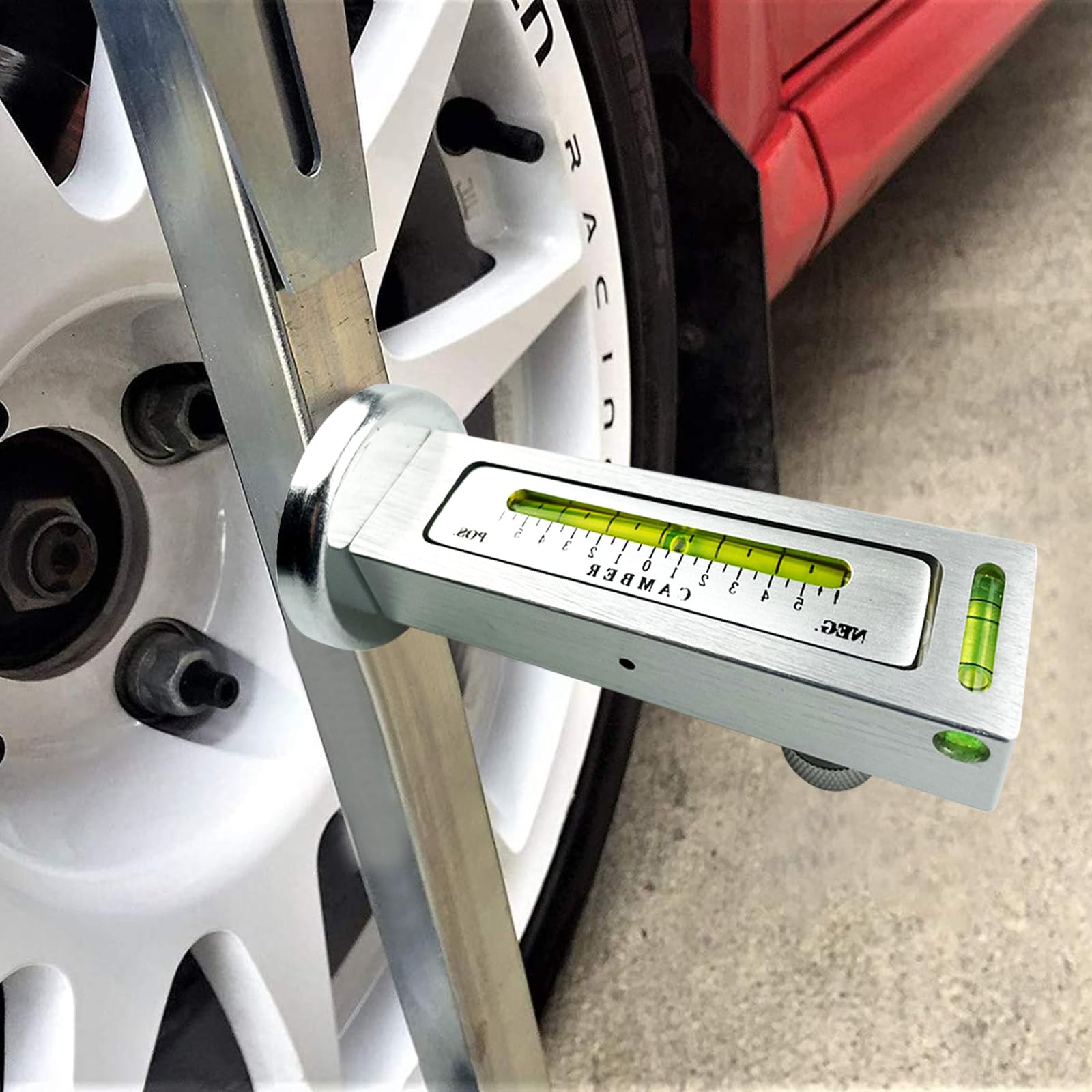 Car Magnetic Alignment Crash Gauge Car Axle Measurement Car Track Case Adjustment Camber Castor Strut Adjustment Tool Wheel Alignment Gauge Axle Measuring Device for Universal Car Trucks