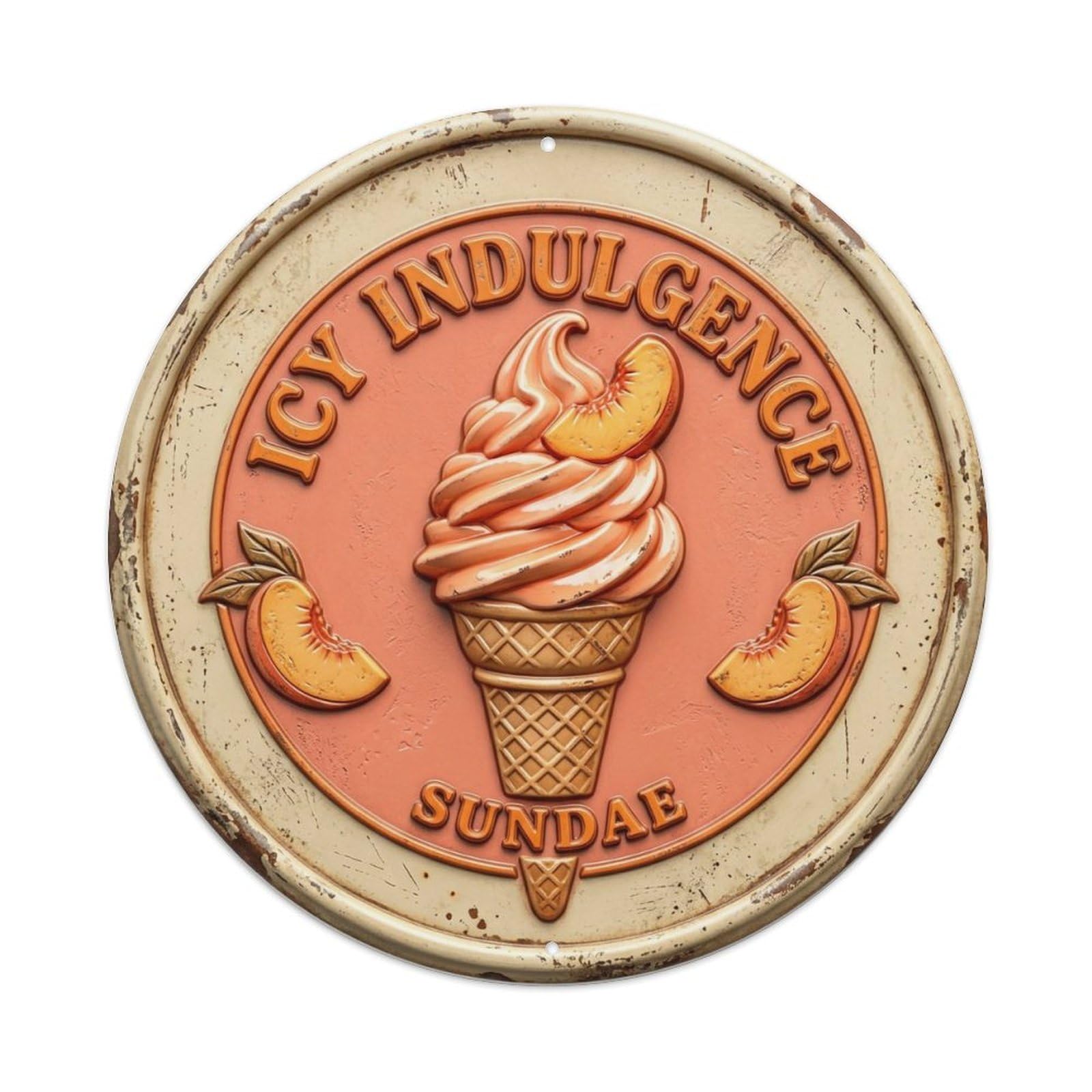 Icy Indulgence Sundae Retro Metal Tin Sign