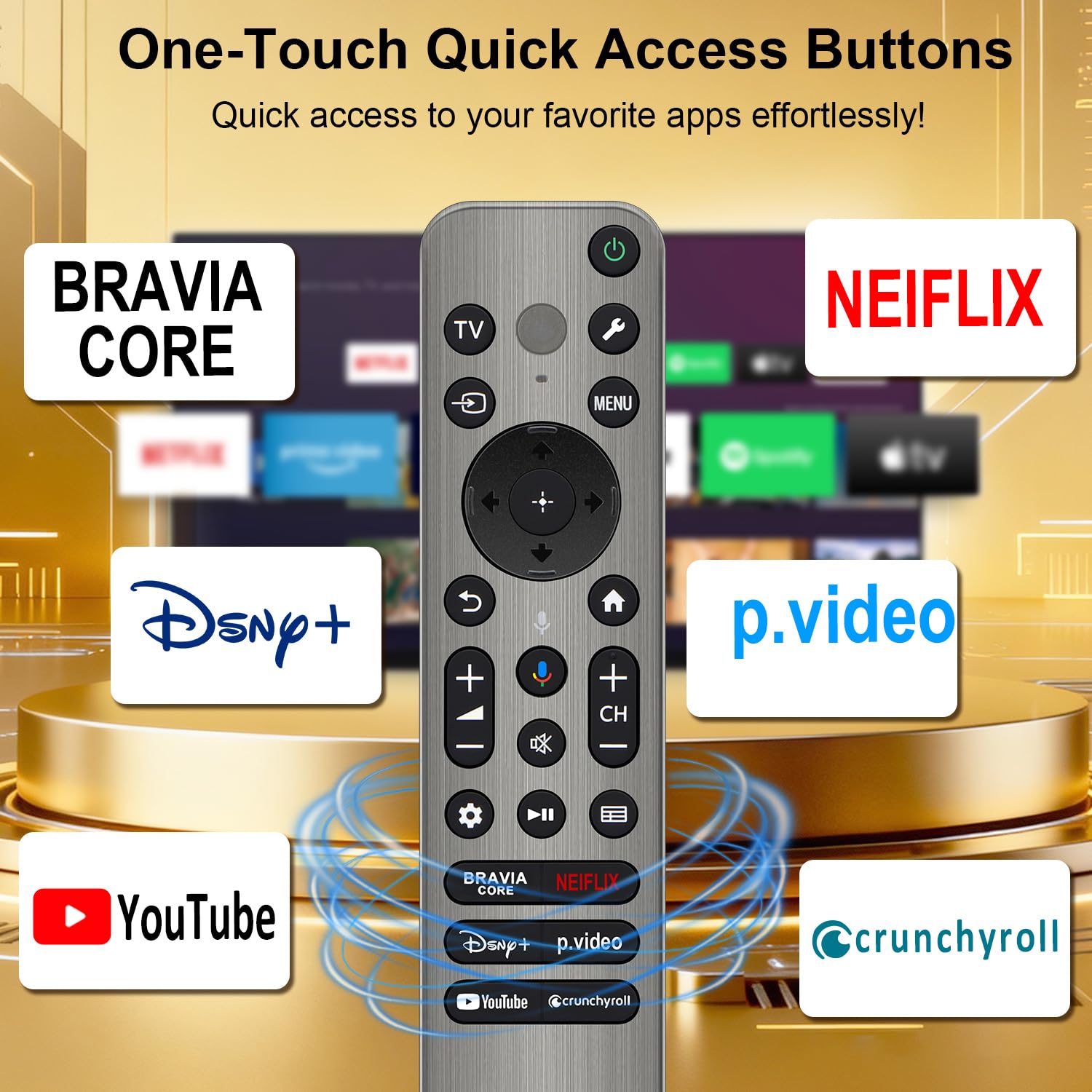 Telecomando di ricambio per TV Sony, Bravia Google 4K LED OLED Smart TV Control con voce e retroilluminato
