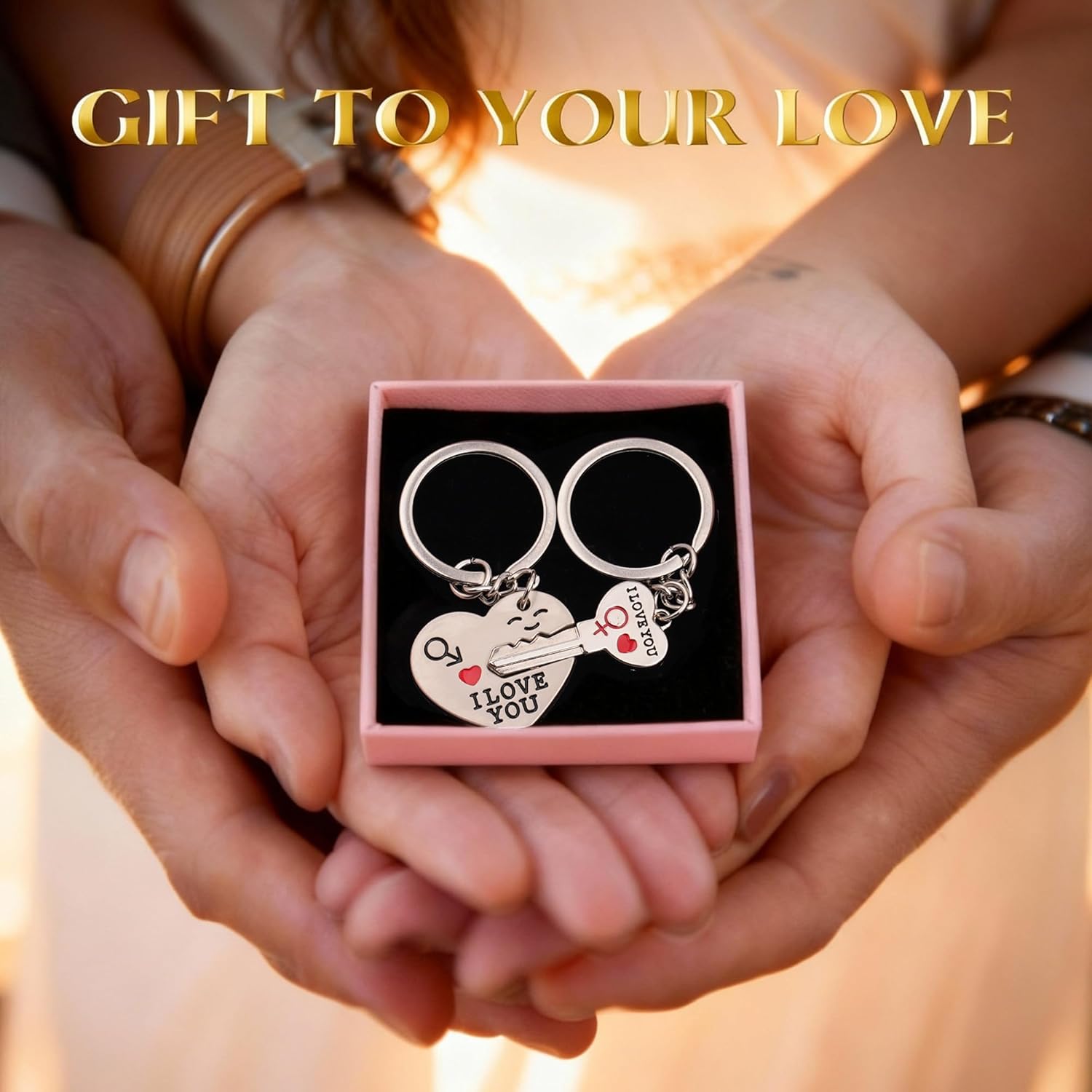 Meyerascal Heart Keychain Couple, Matching Couple Heart Keychains Decor Set 2PCS, Valentines Day for Boyfriend Girlfriend. - Image 6