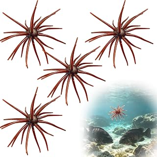 4PCS 3.93in Floating Urchin TPE Soft Baits for Bass Fishing | TPE floating lure, multi-tentacle natural action, finesse bait for Drop Shot, Wacky & Neko Rig, freshwater & saltwater