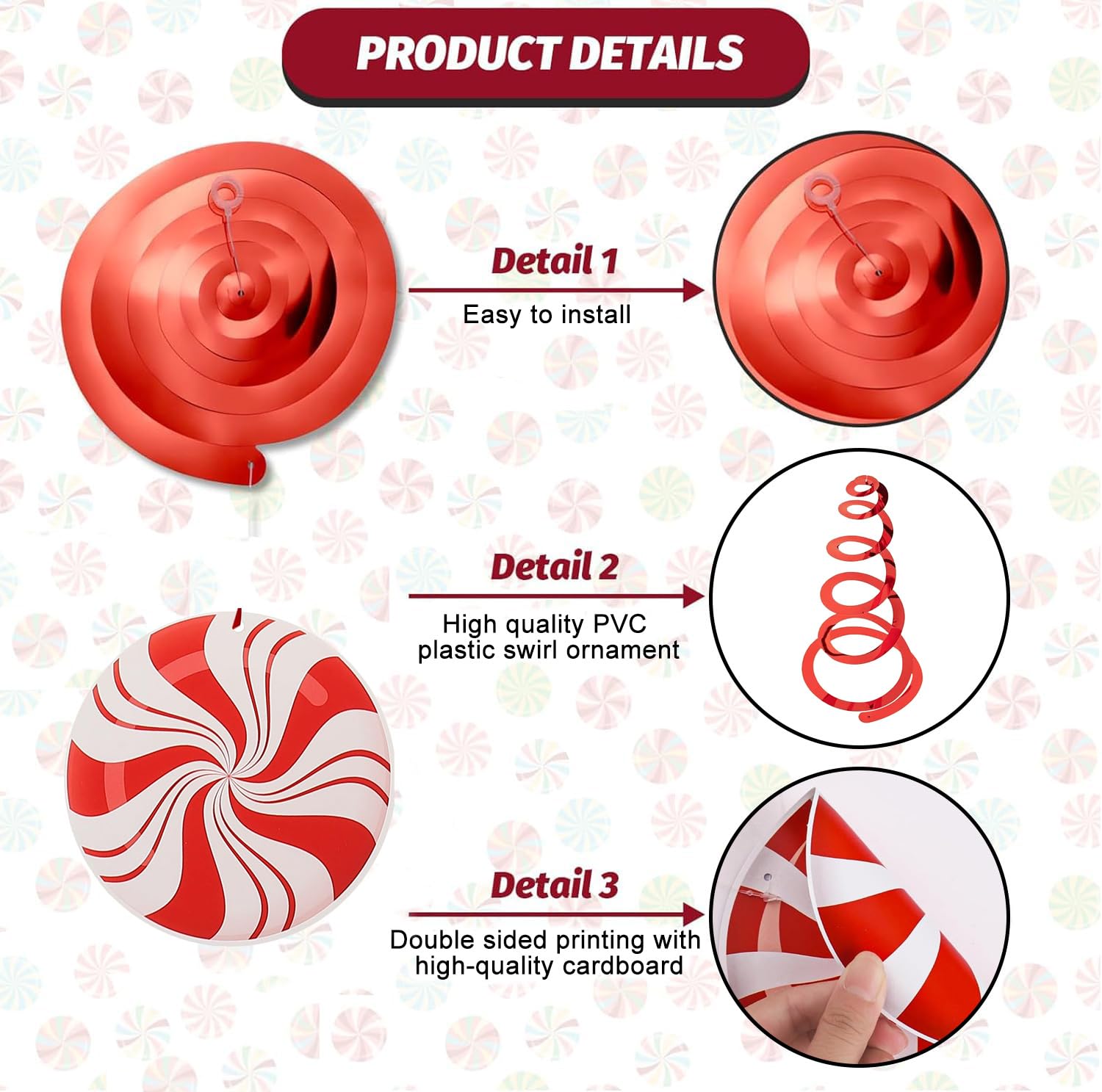 16st Kerst Snoep Ornamenten, Lollipop Decorations for Christmas Tree Candy Hangende Decor Kerstboom Decoraties Ornamenten Set Nep Snoep Decoraties voor Kerstboom Krans, Kleurrijk
