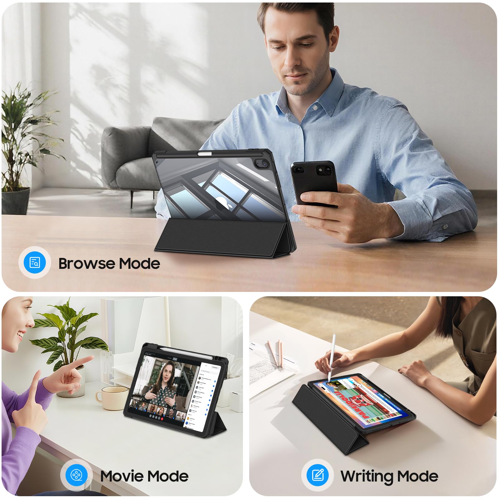 FINTIE iPad Air 11 Inch Case M4/M3/M2 (2026/2025/2024), iPad Air 5th/4th Gen 10.9" (2022/2020) with Pen Holder - Slim Lightwe - 4