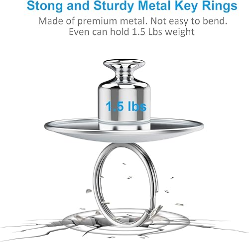 Miniatura 5 de YHYZ Llaveros de 1 pulgada a granel (100 unidades, redondos), llaveros de metal plateado de 0.98 pulgadas (0.984 in), para cadena Kechain, etiqueta