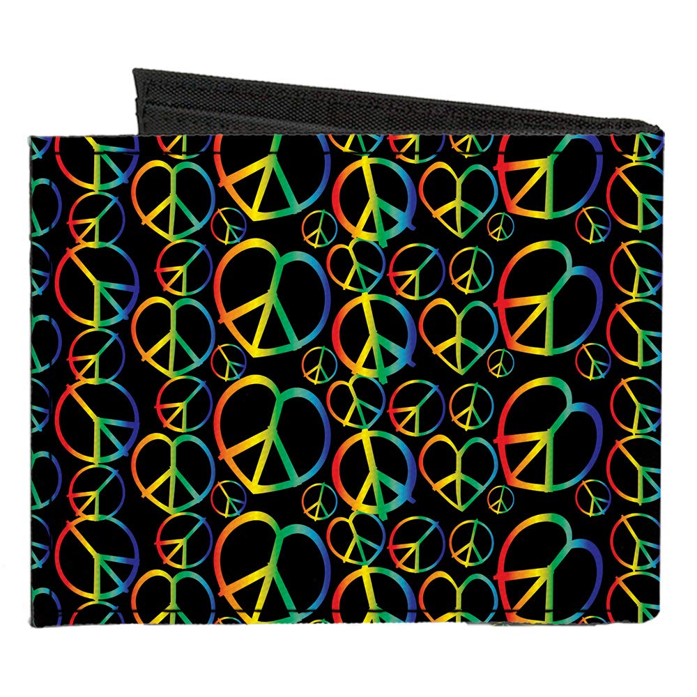 Buckle-Down Men's Standard Canvas Bifold Wallet Peace, 4.0