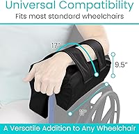 Vista 2 de Vive - Canal de apoyo lateral para brazo para silla de ruedas (1 pieza) - Accesorio de cojín para reposabrazos - Almohada para reposabrazos y codos