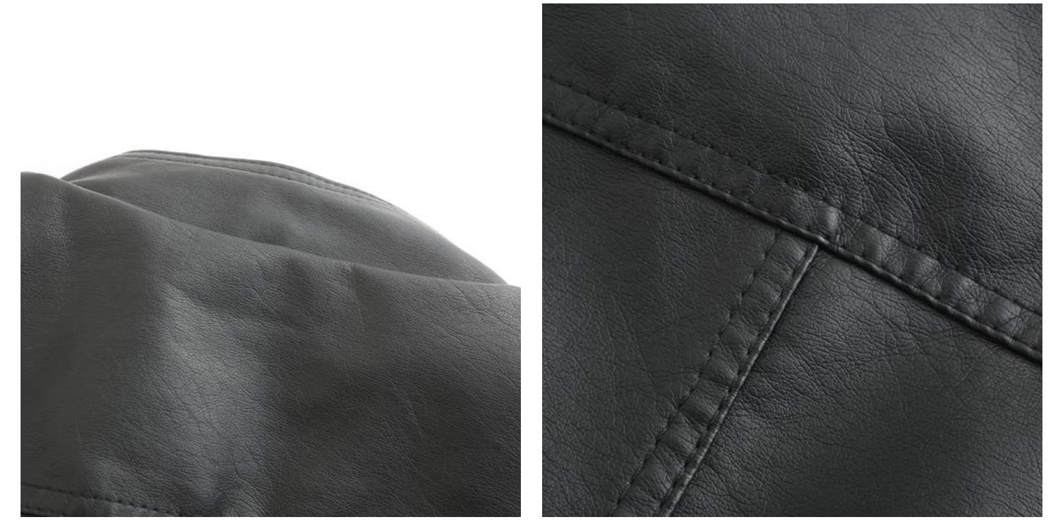 E-girl Damen Kunstleder Motorradjacke Kurze Reißverschlussjacke,EU 36-48