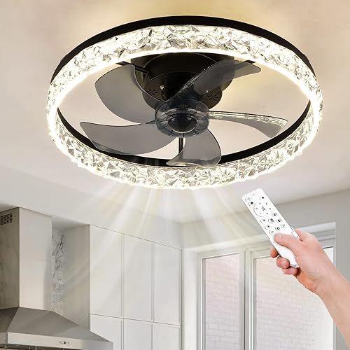 Ventilador de techo de 197 pulgadas con luces lámparas regulables de perfil bajo con control remoto iluminación LED inteligente regulable para