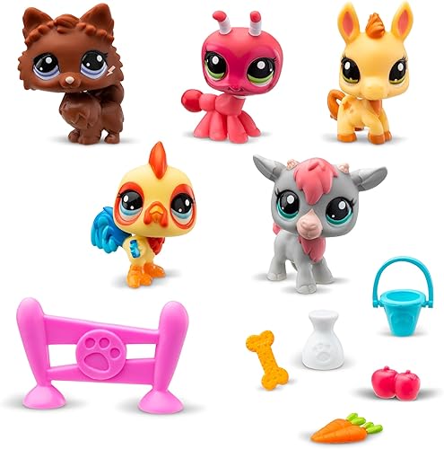 Miniatura 3 de Littlest Pet Shop Farm Besties - Juego de coleccionista - Gen 7 Bobble Head Pets #56-60, juguete de imaginación para niños mayores de 4 años