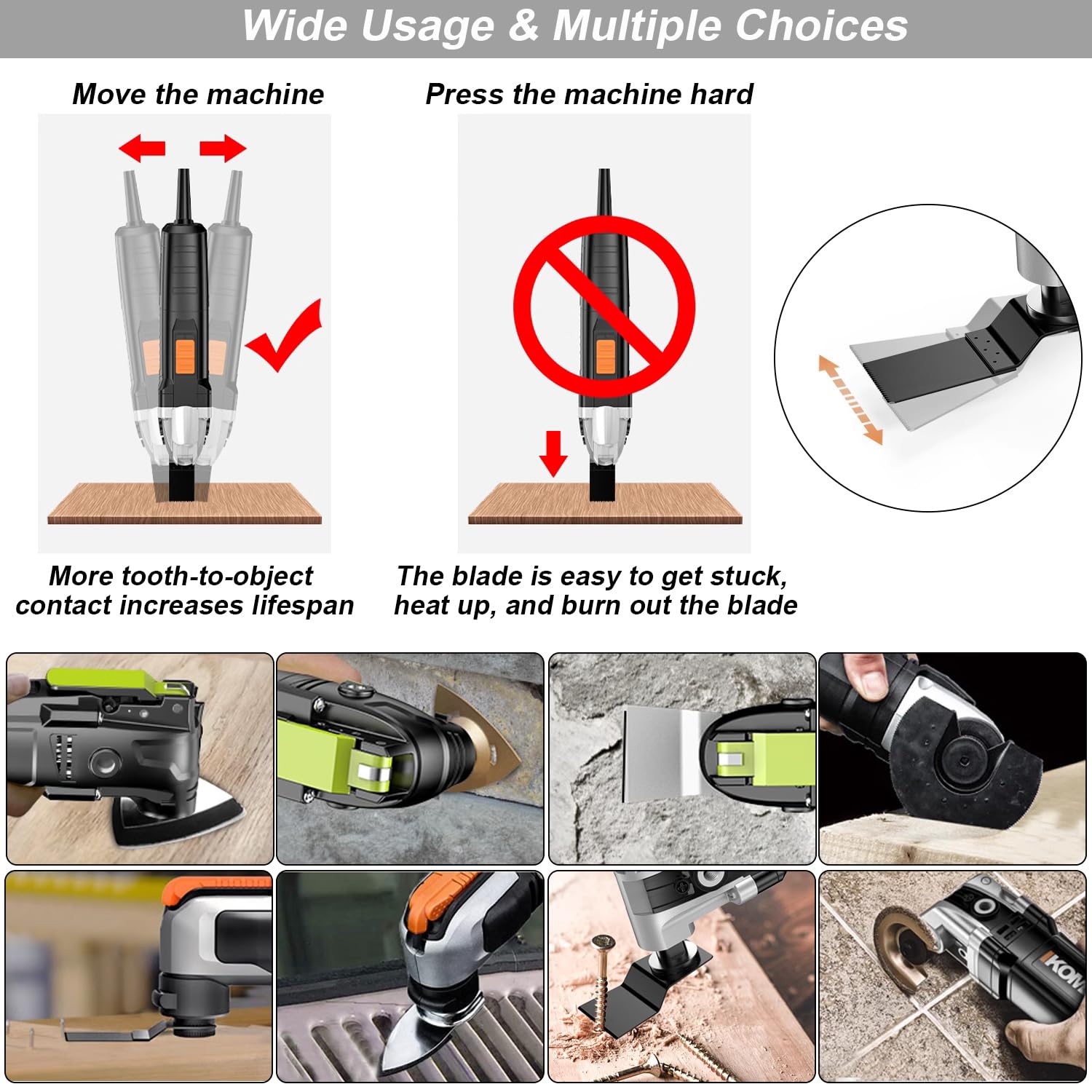 Lames de Scie Oscillantes Multifonction Universelle Outil Oscillants Multifonctions Accessoires Bois Plastique Métal Saw Blades Accessoires Kit Couper coins de Bois Carrelage Clou