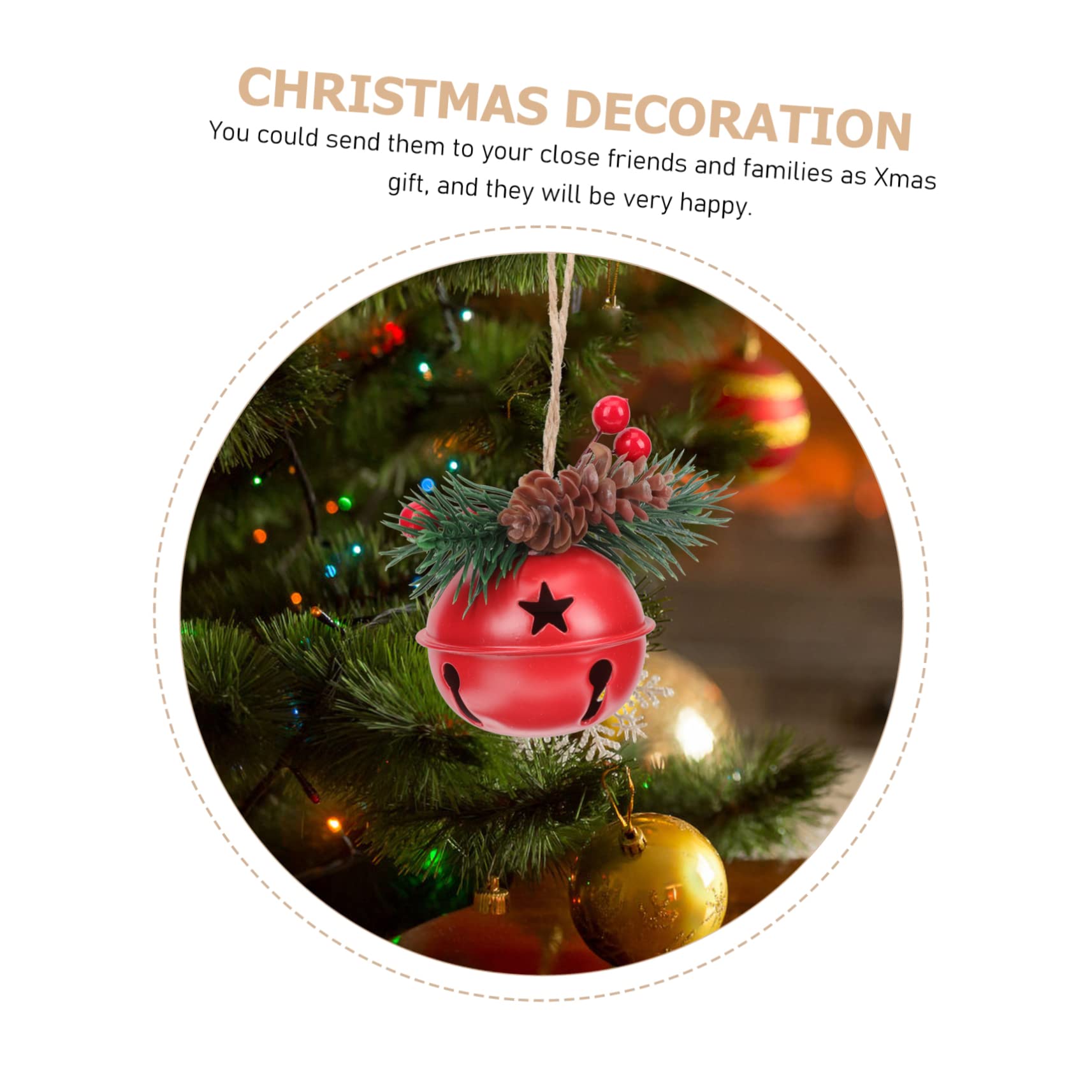 ABOOFAN 15 Piezas Decoración navideña Colgantes navideños Christmas Tree Accesorios de decoración de Navidad Campanas para Manualidades Home Decoracion Colgantes del Festival de Bricolaje