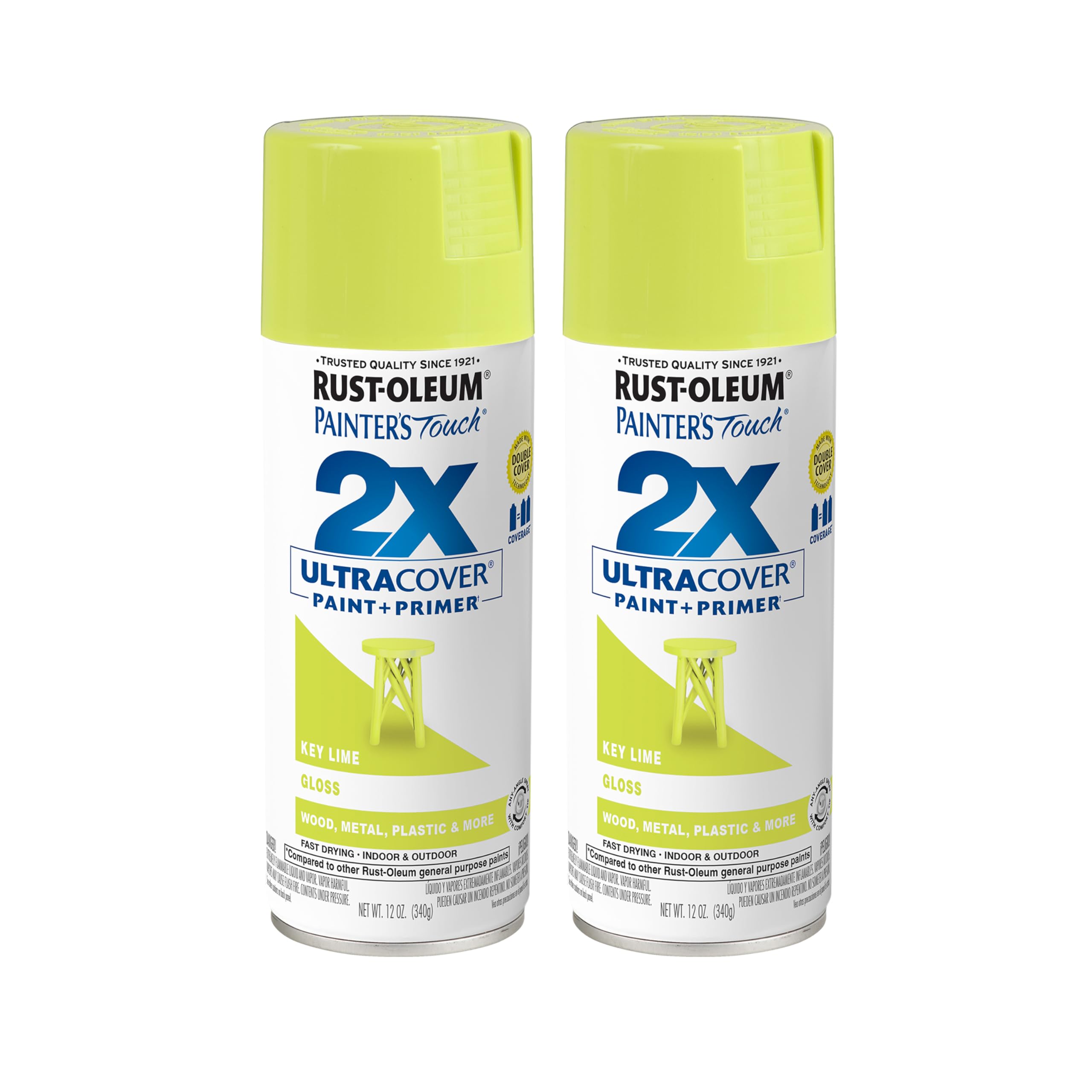 Rust-Oleum Painter's Touch 2X Ultra Cover Spray Paint, Gloss Key Lime