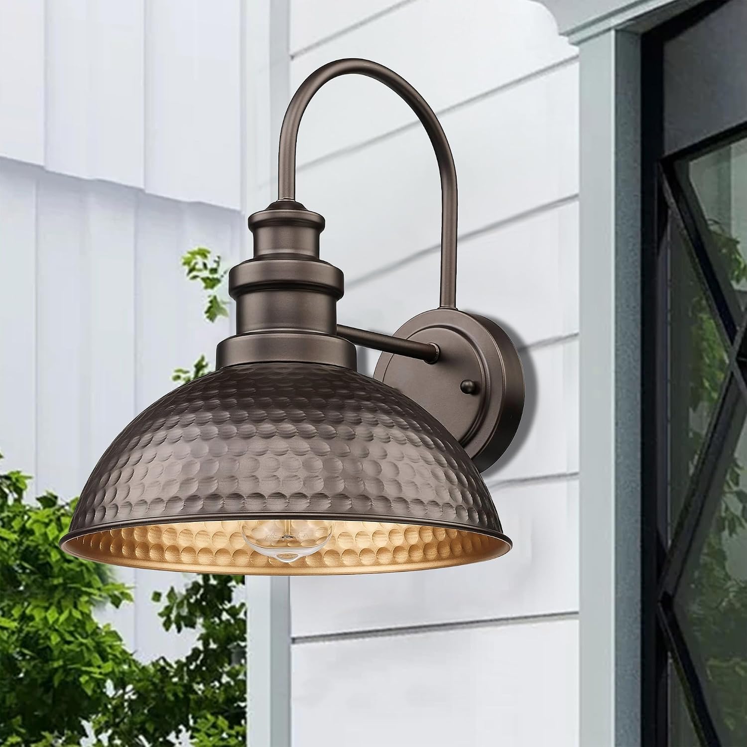 Farmhouse Barn Lights, Anti-Rust Outdoor Wall Light, Weather Resistant Exterior Lighting Fixture, E26 Base Industrial Outdoor Light for Porch,Garage,Patio (Oil-Rubbed Bronze, 6 Pack)