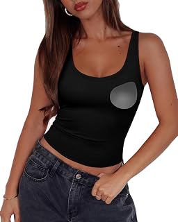 SUUKSESS Women Padded Cotton Ribbed V Neck Tank Top Summer Basic Going Out Tops