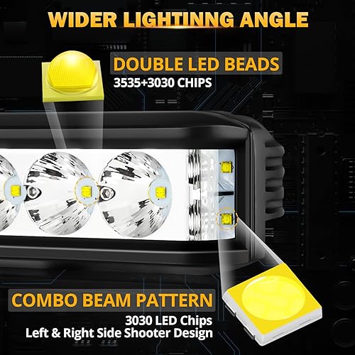Miniatura 10 de Auxbeam Cápsulas LED de cubo de 4 pulgadas, luces superbrillantes de 60 W, luces auxiliares de conducción de inundación, luz de conducción de