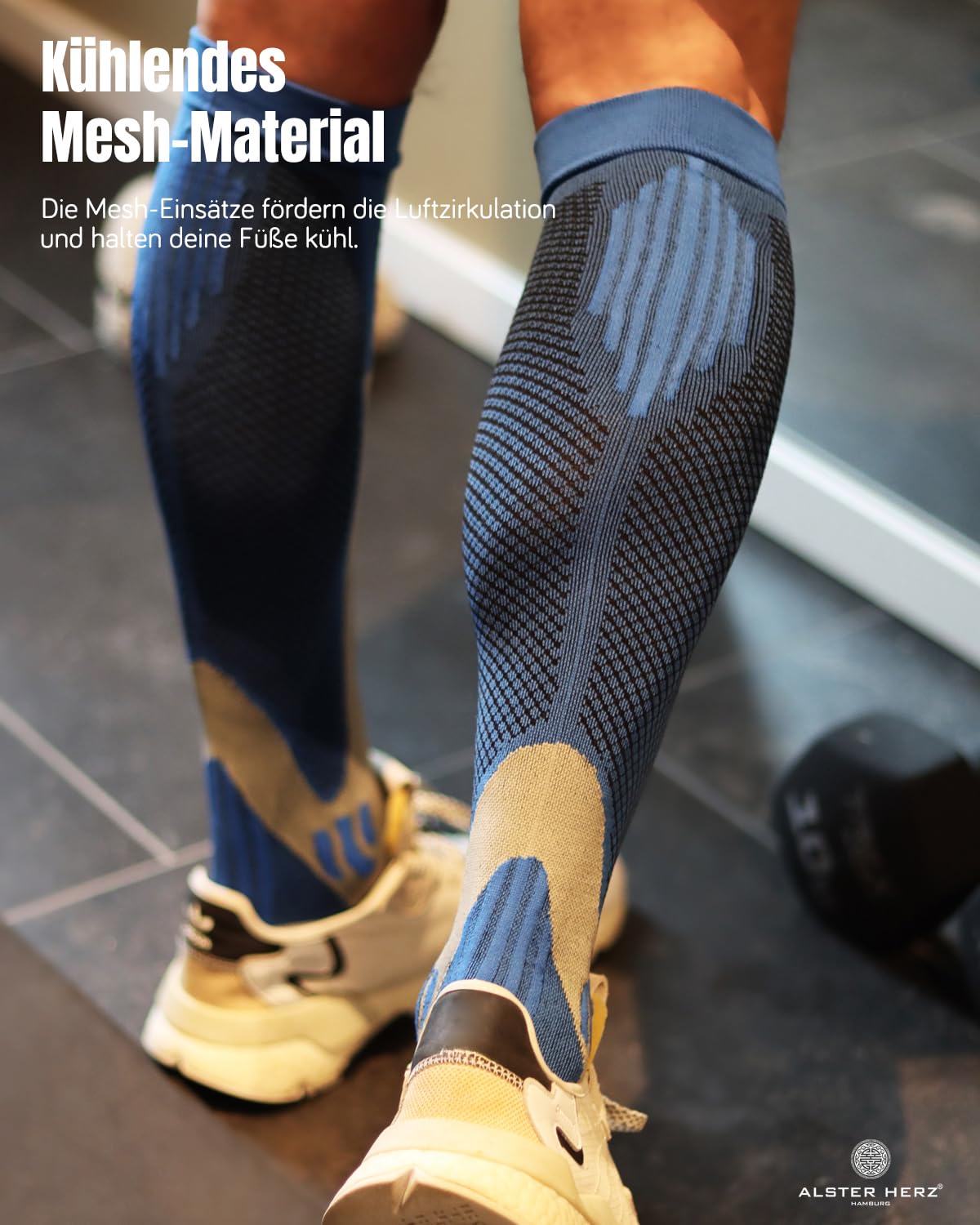 3 Paar Kompressionsstrümpfe Damen Herren, Kniestrümpfe Herren, Laufsocken Stützstrümpfe für Flug, Sport