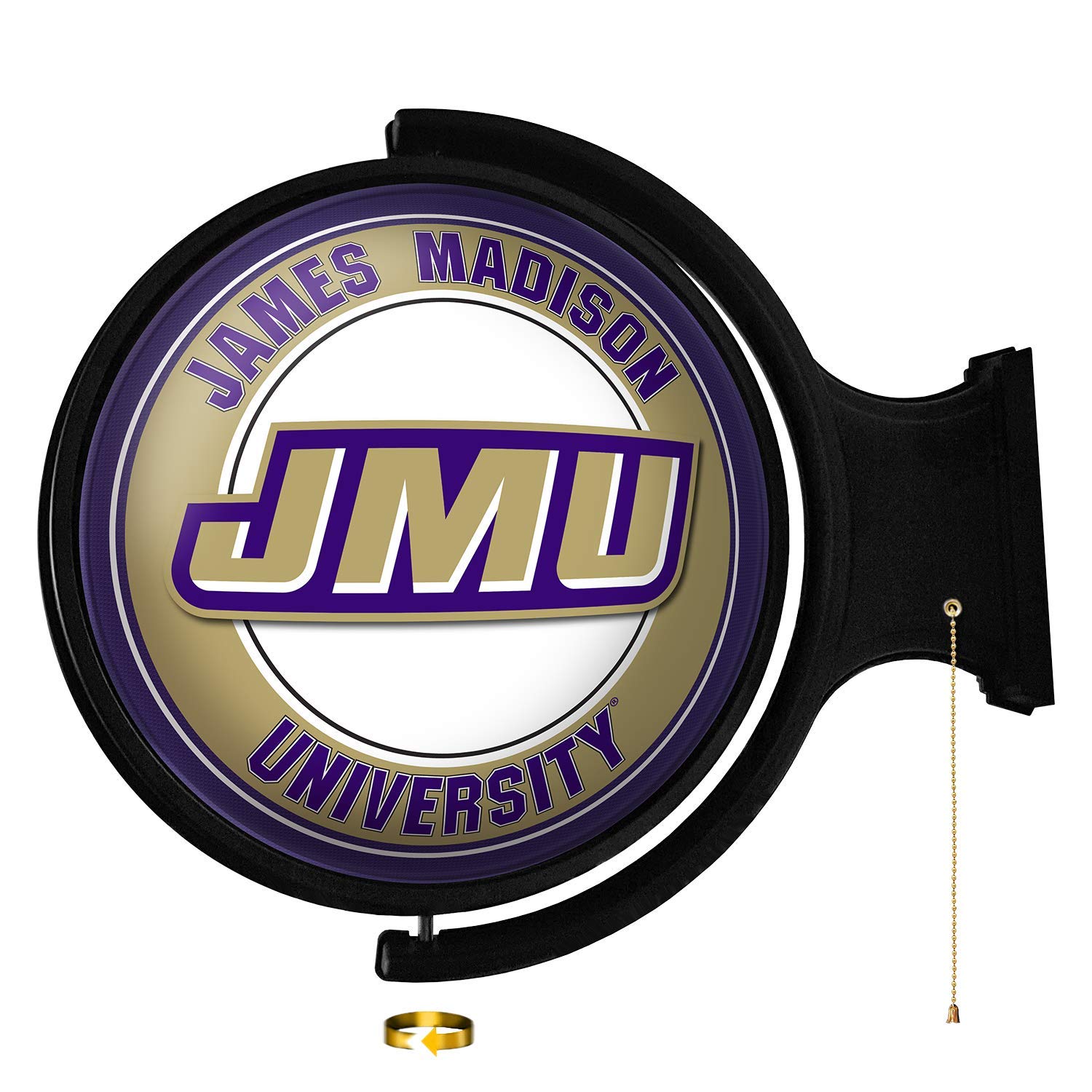 James Madison Dukes: Round Lighted Rotating Wall Sign - College Decor for Home, Game Room, Fan Cave & Garage - USA Made