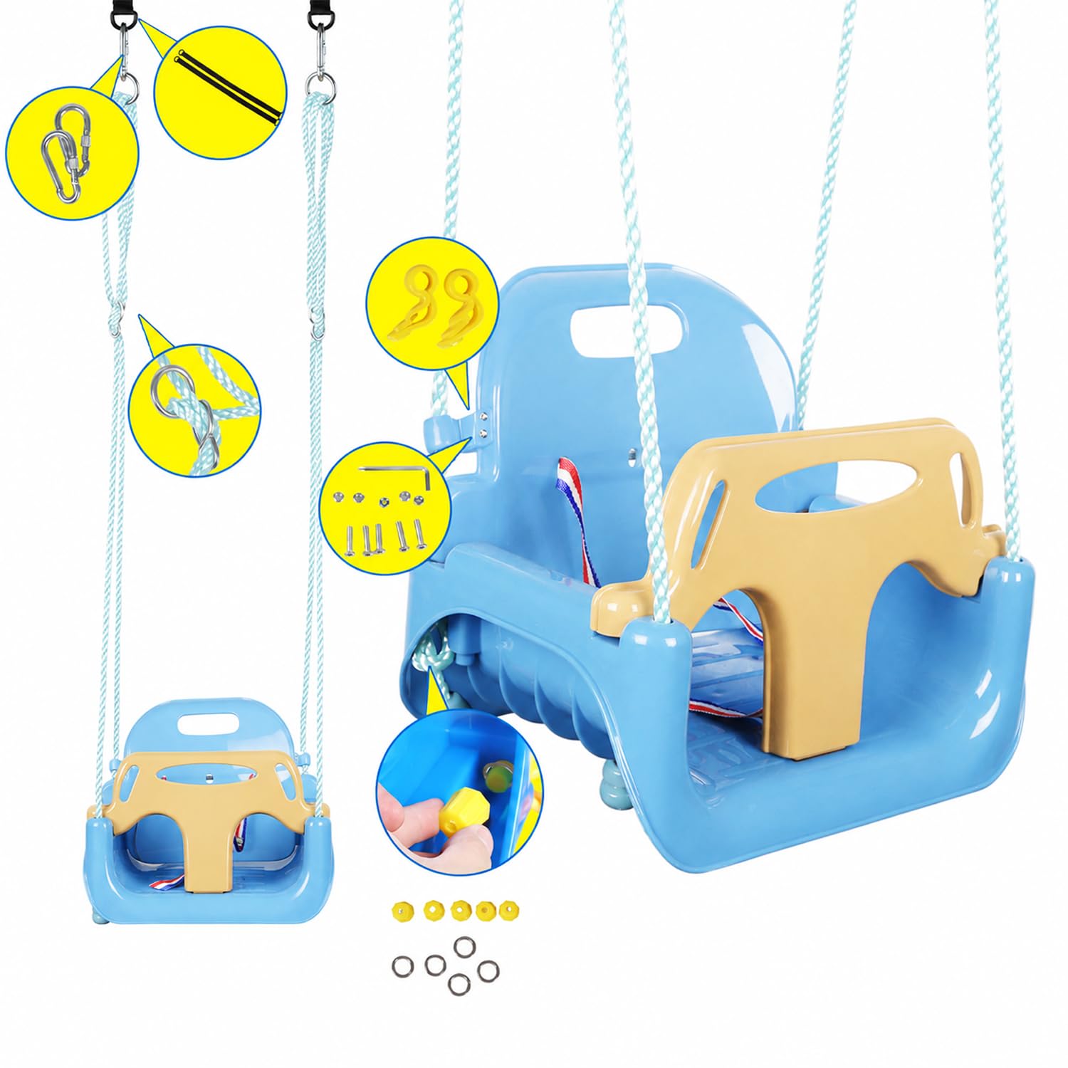 KINSPORY Balançoire pour Enfants, balançoire 3 en 1