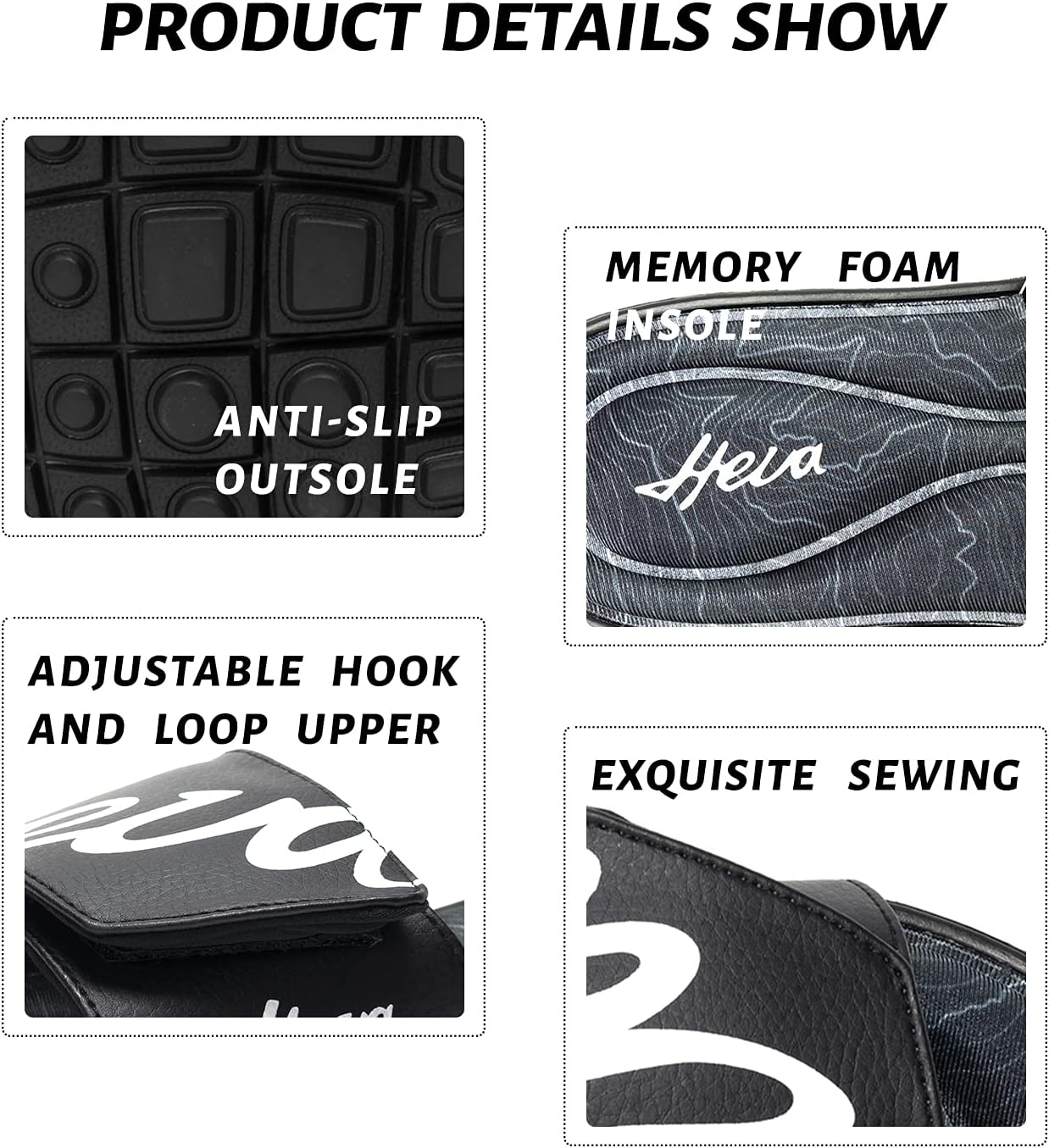 FUNKYMONKEY Memory Foam Sandals for Men, Outdoor Adjustable Comfort Graphic Strap Slide Sandals - Image 5