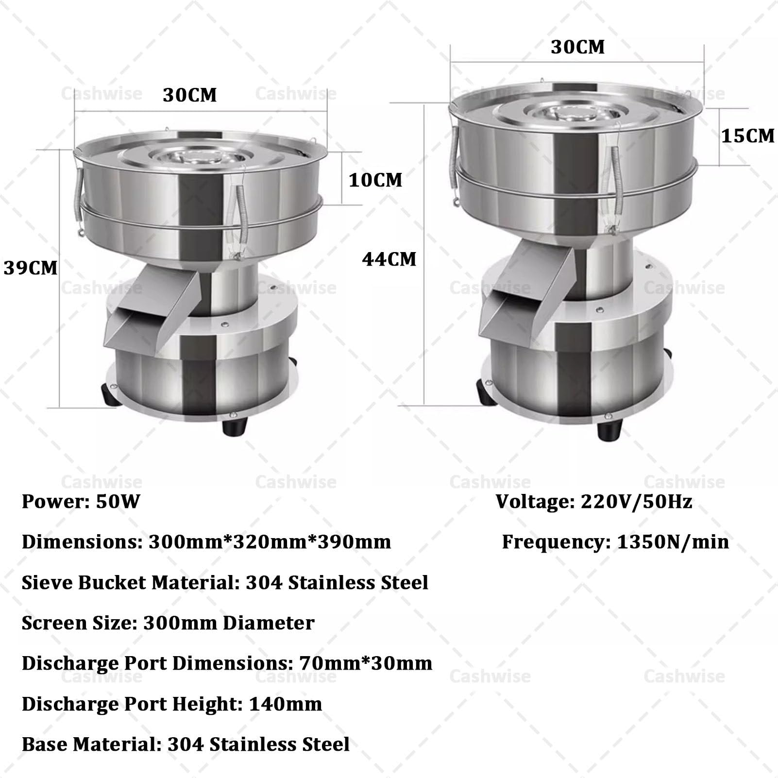 Tamiz vibratorio de Acero Inoxidable de Malla 60, tamiz eléctrico para harina, Capacidad de procesamiento de 3 a 5 kg/h, tamiz eléctrico para harina, agitador automático de tamices 15cm