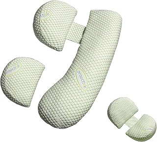 Almofadas de gravidez para dormir, cunha dupla macia para o corpo destacável e ajustável com suporte de capa de almofada para costas, pernas, barriga, quadris de mulheres grávidas