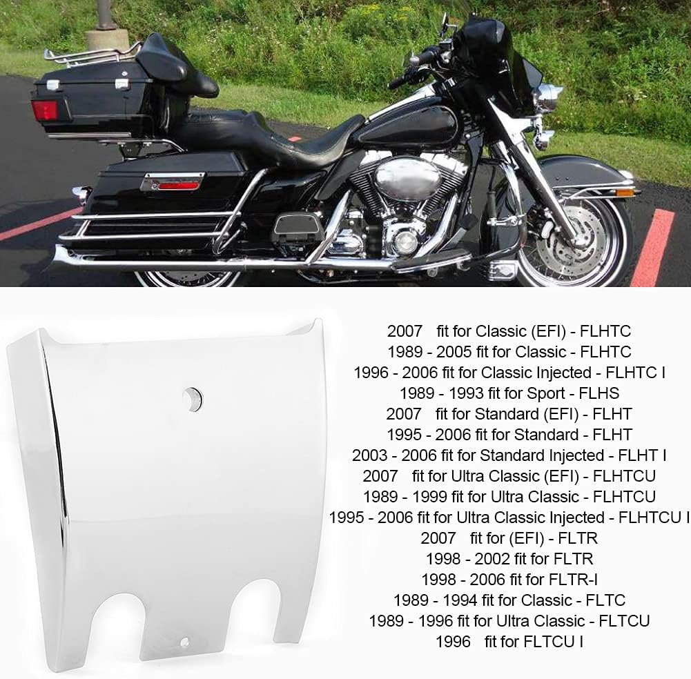 Dash Extension Panel Dash Extension Panel Metal Rubber Dash Extension Panel Drag Motorcycle Fuel Cover Fit For Fltcu I Flht (Silver)