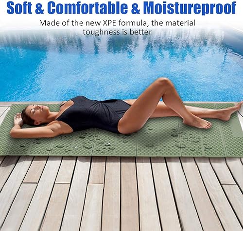 Miniatura 2 de Srliya Almohadillas de espuma para senderismo, alfombra de campamento de espuma al aire libre, plegable, para playa, colchoneta para dormir, colchón