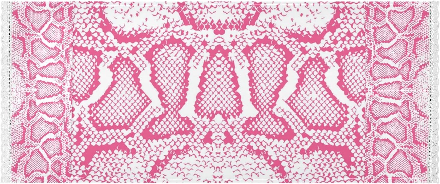senya Slipproof Washer and Dryer Top Covers, Pink Snake Skin Print Washing Machine Top Cover with 4 Big Storage Pockets(228ue9b)