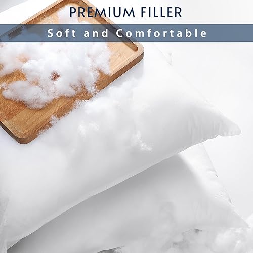 Miniatura 4 de OTOSTAR Juego de 2 rellenos de almohada de 12 x 20 pulgadas, rellenos de almohada rectangulares decorativos, fundas de almohada esponjosas de