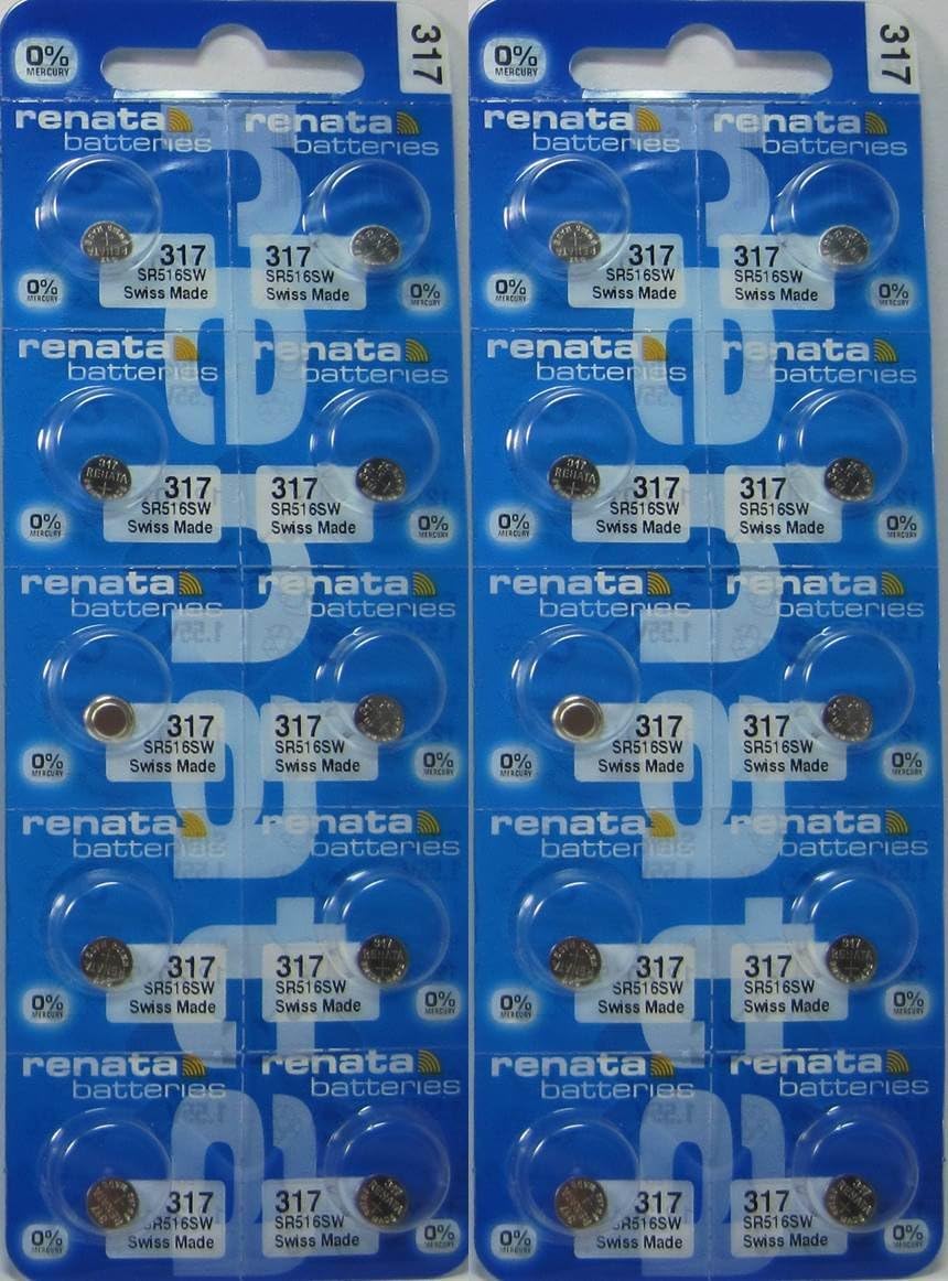 20 Batterie Renata 317 SR516SW Argento 1.55 V SR62 Orologio - Foto 3