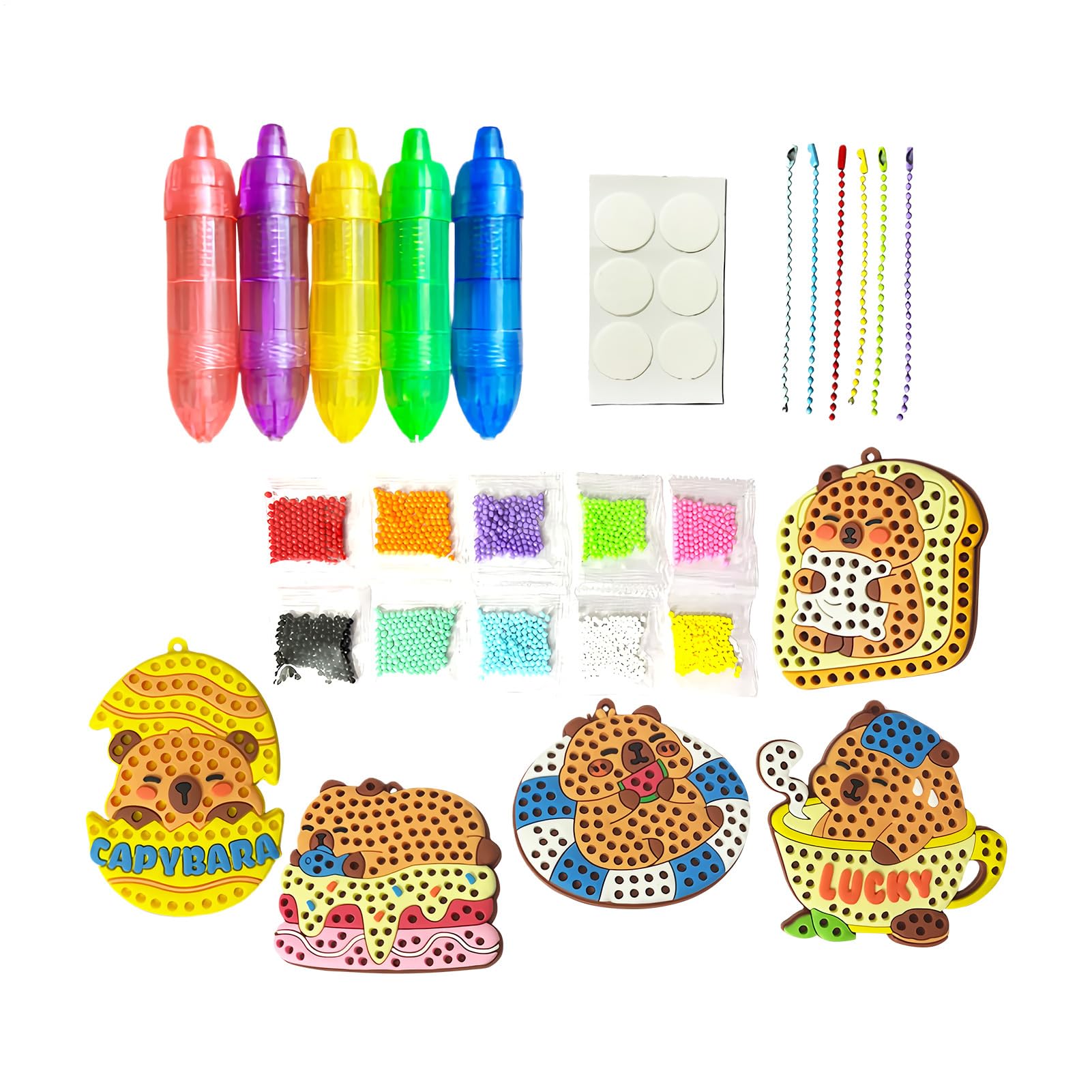 Bead Sets | Educational Funny Toy,Children Handmade Bead Art Dotting Kit - for Home School Party Class Charm Keychain Making Boys Girls