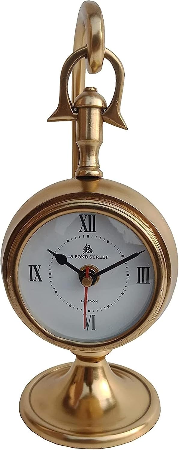 Antique Brass Table Clock Nautical Hanging Desktop Clock Vintage Brass Hanging Tabletop Desk Clock Brass Table Clock Birthday