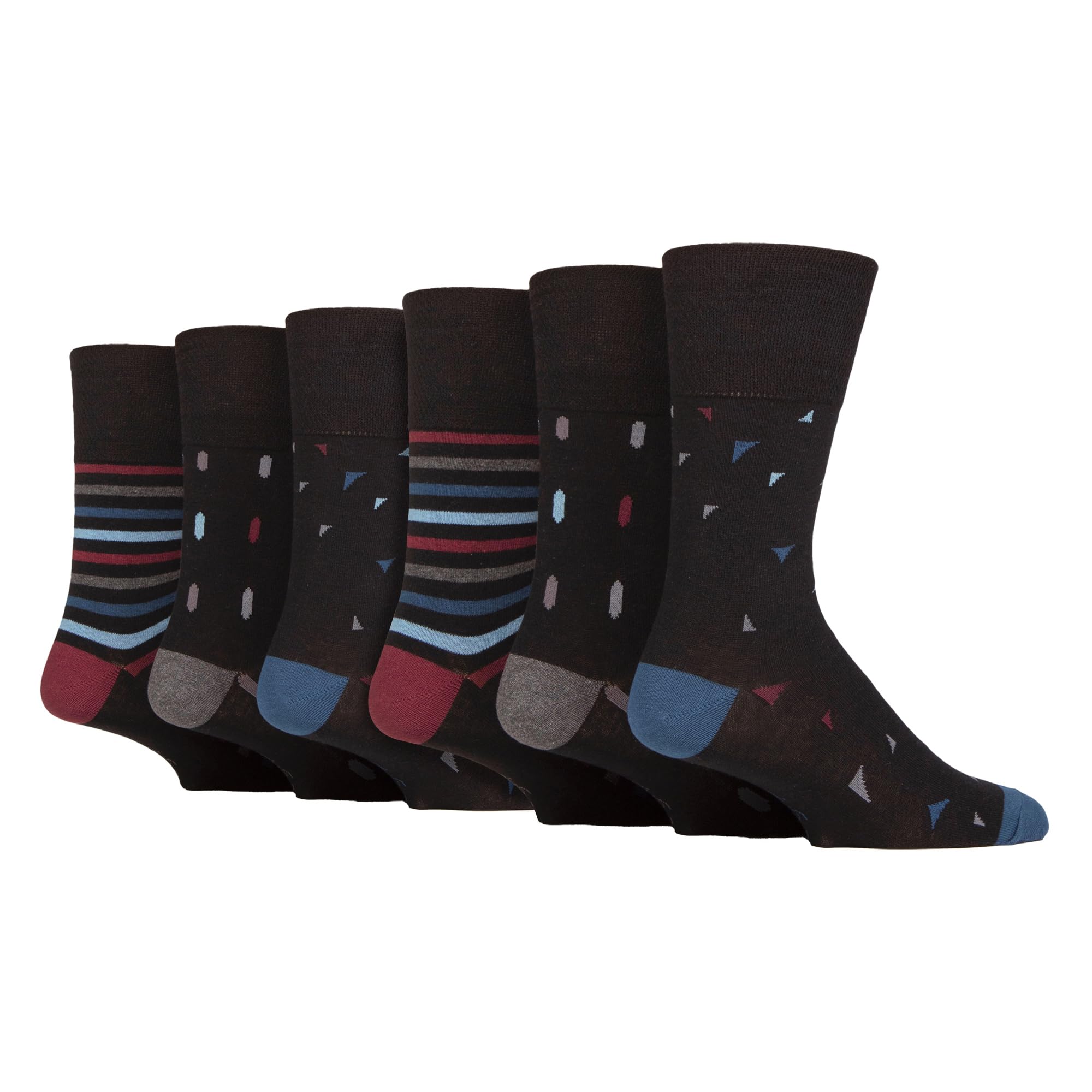 Gentle Grip NEW: 6 Pairs Men's No Elastic Socks 6-11 uk, 39-45 eur