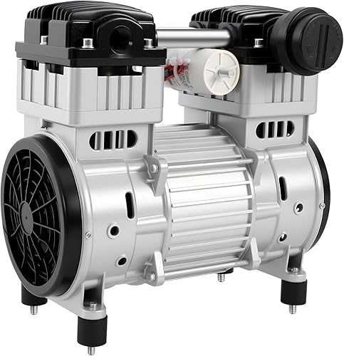 Bomba de vacío sin aceite 7CFM 1100w, cabezal de compresor de aire silencioso 110v Bomba de silencio de diafragma Bomba de silencio de diafragma