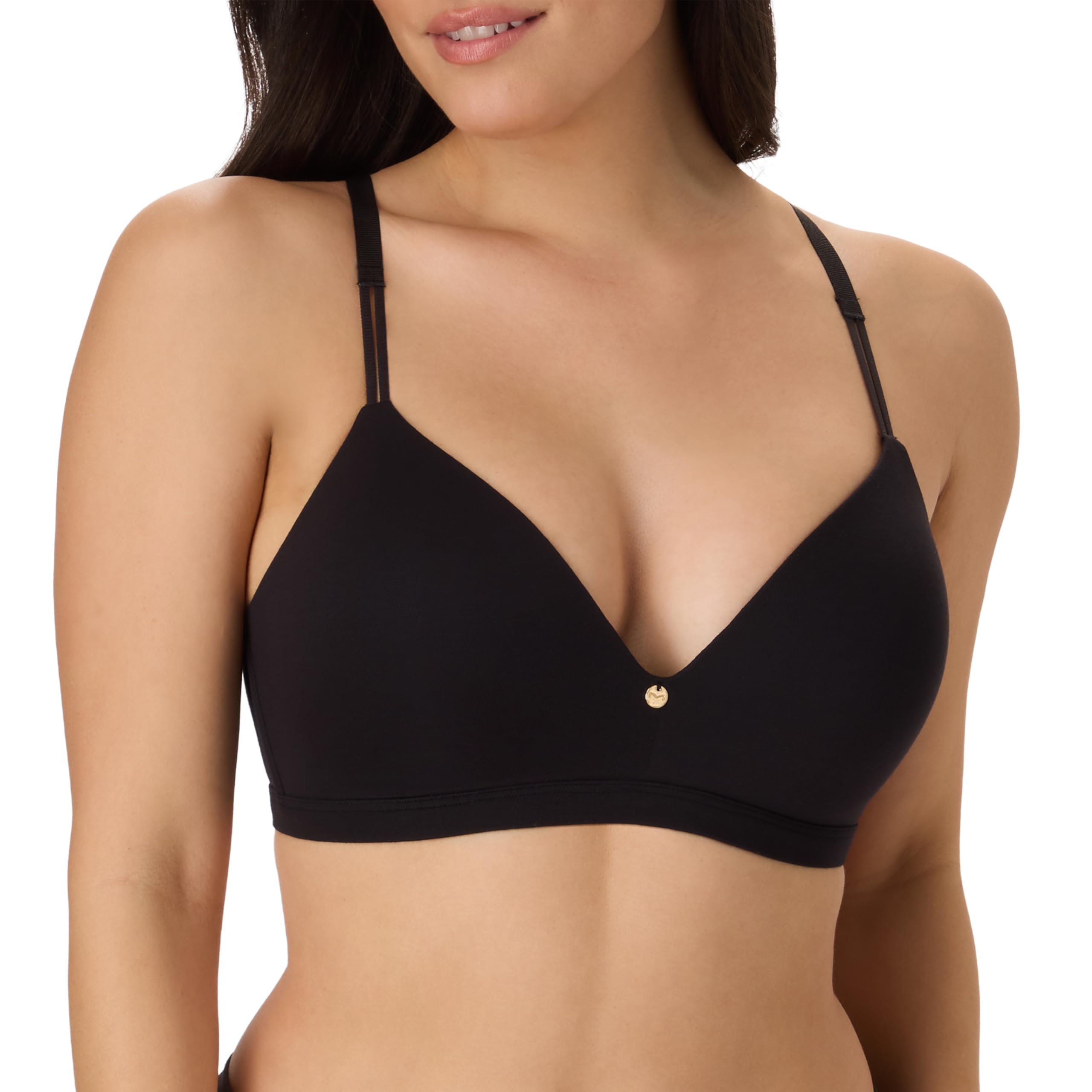Maidenform Women's, Everyday Luxe T-Shirt, Wireless Convertible Bra, Opaque, Black, 36C