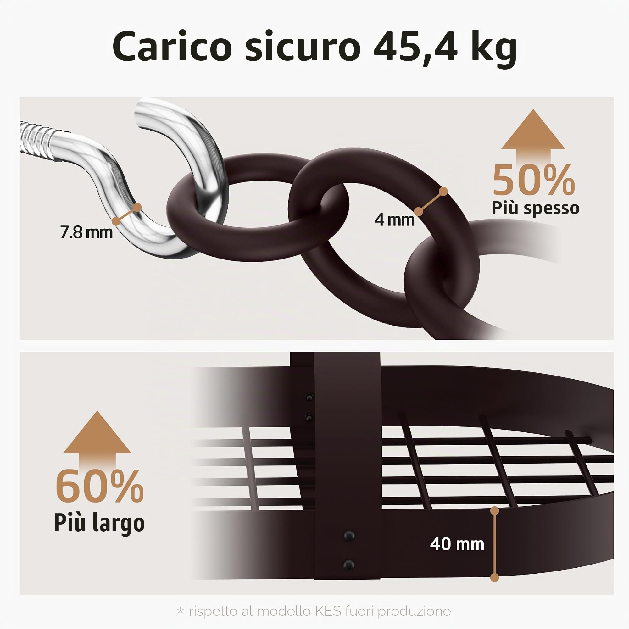 KES Porta Padelle e Pentole da Soffitto Porta Pentole da Cucina Salvaspazio con 20 Ganci per L'archiviazione e L'organizzazione della Cucina Mensola 85CM Bronzo Oliato, KUR221S85-OB