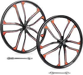 ZUKKA Conjunto de Rodas de Bicicleta de 26" Em Liga de Magnésio, Monobloco, com 10 Raios, Aros de 100X135Mm para Roda Livre de 7 A 12 Velocidades, Eixos de Liberação Rápida, para Bicicletas