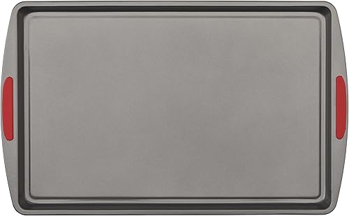 Miniatura 8 de GoodCook MegaGrip - Juego de 3 bandejas de acero antiadherente multiusos con asas de agarre de silicona, color gris