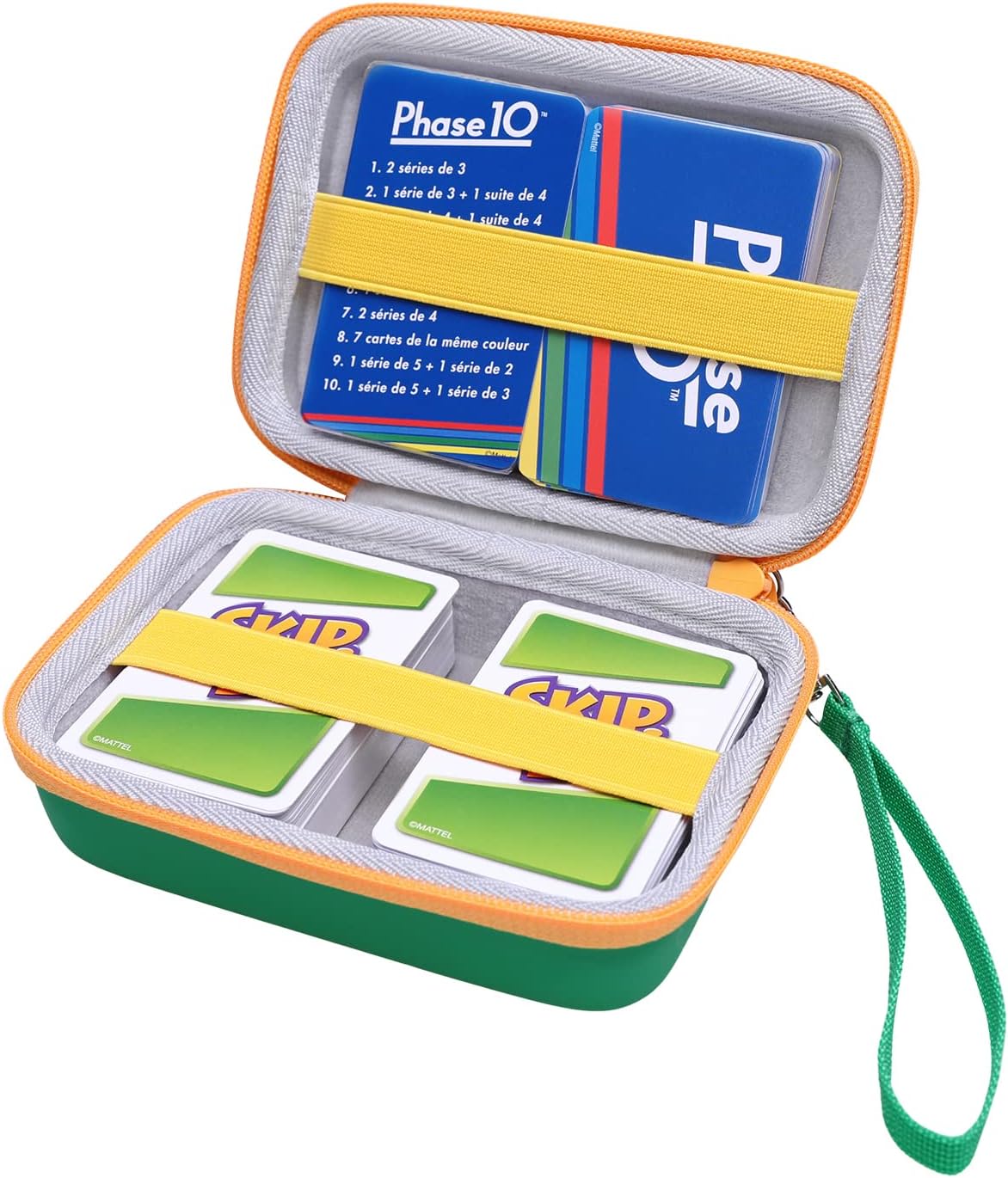 XANAD Hard Case for Phase 10 Card Game - Carrying Storage Bag - Green