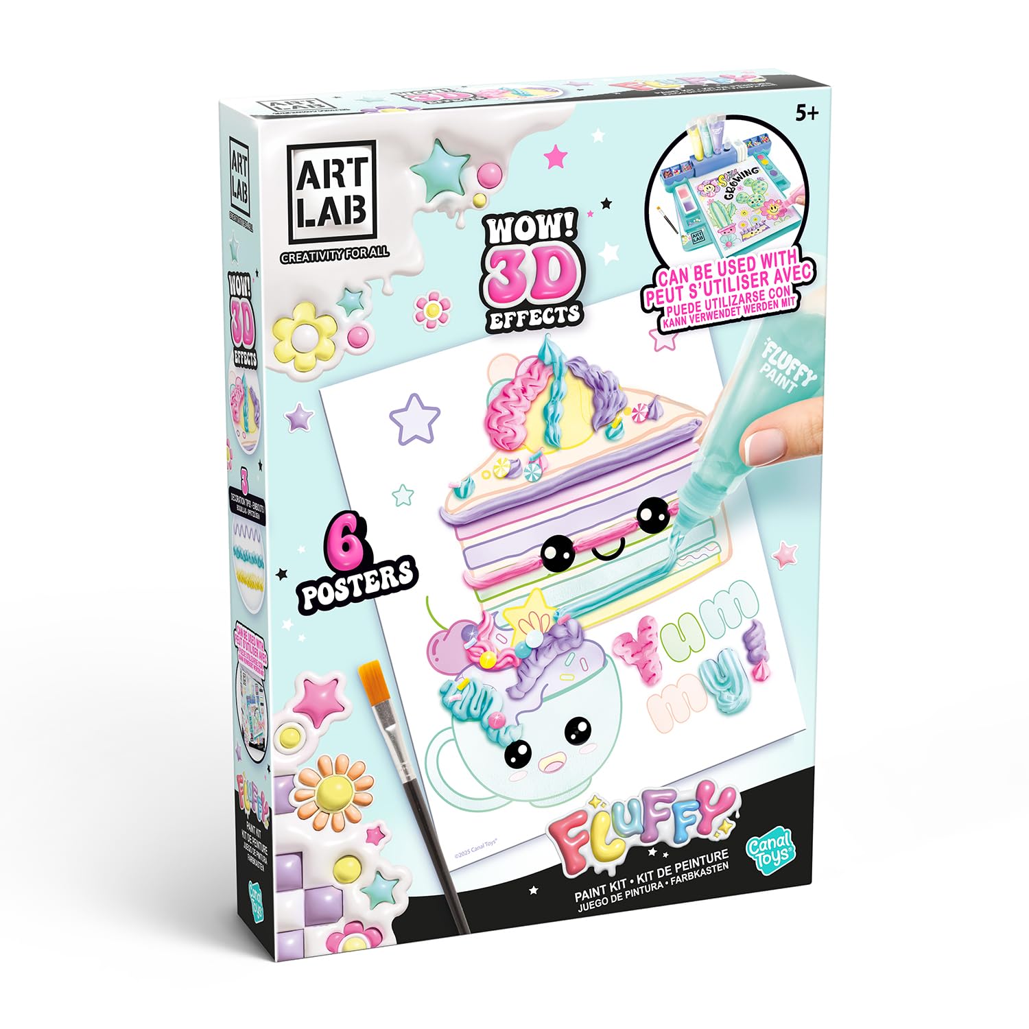 Art Lab Kit di Pittura soffice, Set di Pittura 3D, dai Vita ai Tuoi Disegni con la Vernice 3D! Ottimo Kit per artisti in Erba, pastelli, Rosa, Viola, Blu