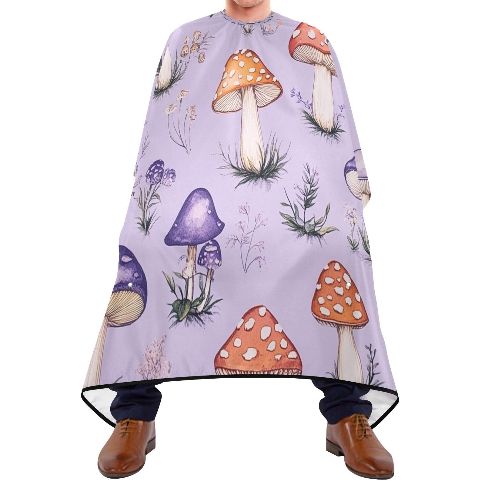 Kigai Mushroom Hair Cutting Cape for Men & Women Waterproof Barber Cape Professional Hairdressing Salon Styling Apron with Adjustable Closure Snap