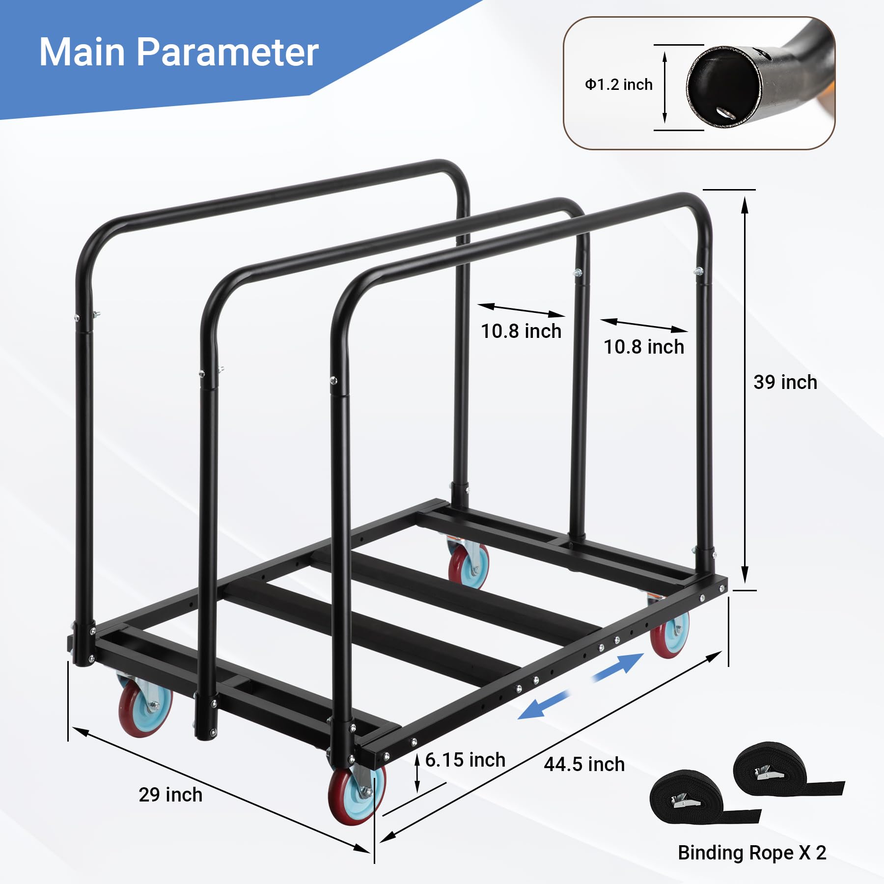 Heavy Duty Folding Table Cart - 2000 lb Capacity -3