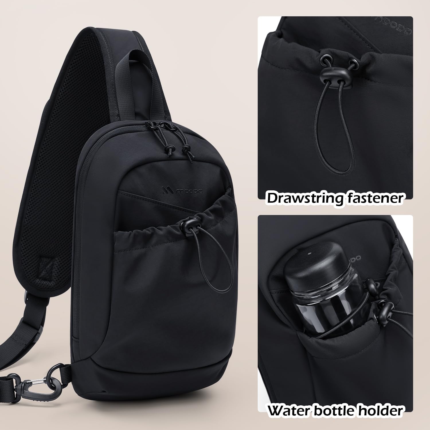 Sling Bag for Women, Crossbody Sling Chest Daypack Shoulder Cross body Bag for Casual Commuting Work Travel Sport Hiking,3.4L,Black - Image 4