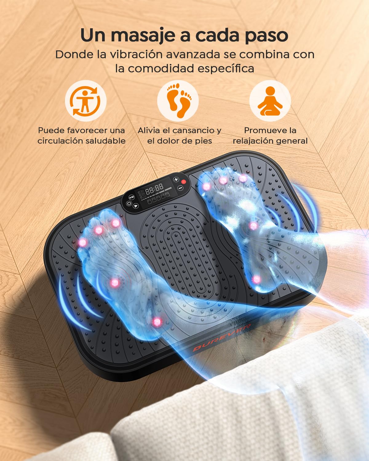 Plataforma Vibratoria, 150W Plataforma vibración Muscular con Masaje silencioso de pies, 99 Niveles de Intensidad y 5 programas, con 2 Bandas de Resistencia y Mando a Distancia, Pantalla LCD