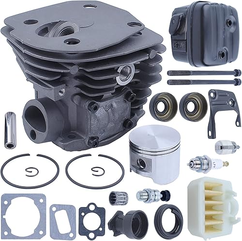 Miniatura 2 de Kit de filtro de aire de silenciador de escape de pistón de cilindro de 1.772 in para Husqvarna 353 346XP 340 345 350 340e Reemplazar 537253002