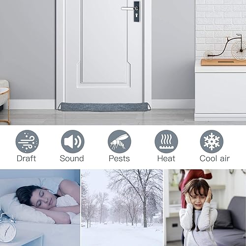 Miniatura 8 de HADOR Bloqueador de tope para debajo de la puerta de 38 pulgadas para sello de protección inferior y pantalla magnética con aislamiento térmico para