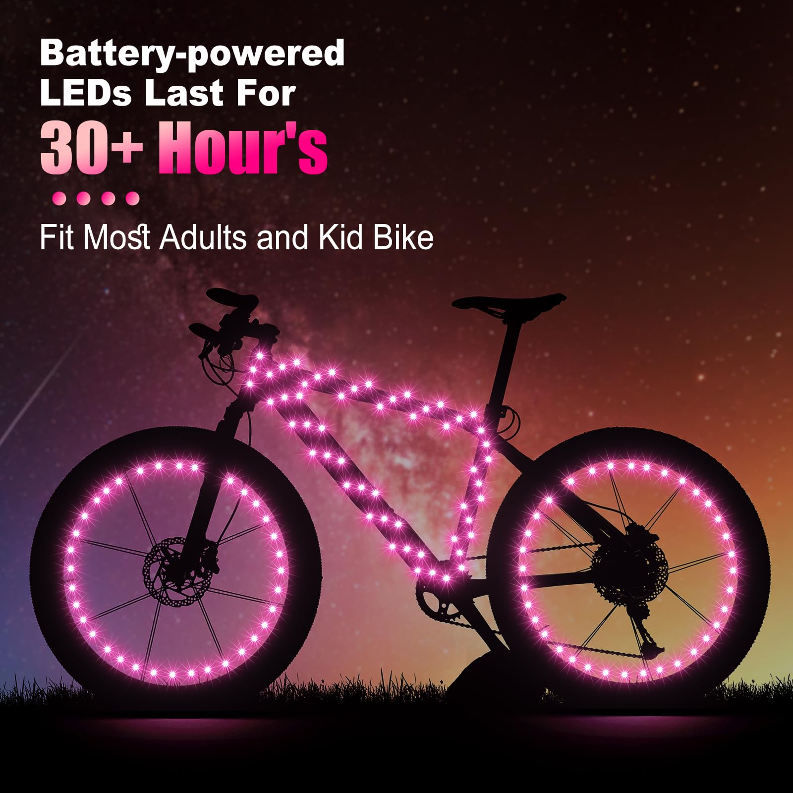 Woanger 3 Pz Luci a LED per Bicicletta per Equitazione Notturna Telaio Bicicletta e Luci Ruote Alimentate a Batteria Accessori Regali per Adulti Equitazione di Notte