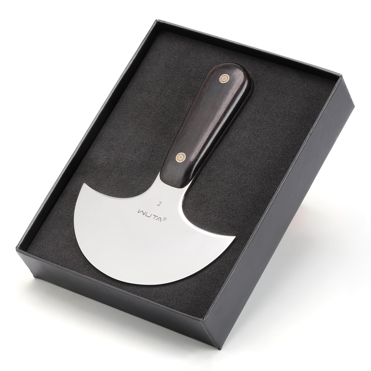 WUTA Couteau à effiler le cuir, outil à parer, acier inoxydable martensitique 420B, découpe professionnelle du cuir (2 pièces, main droite)