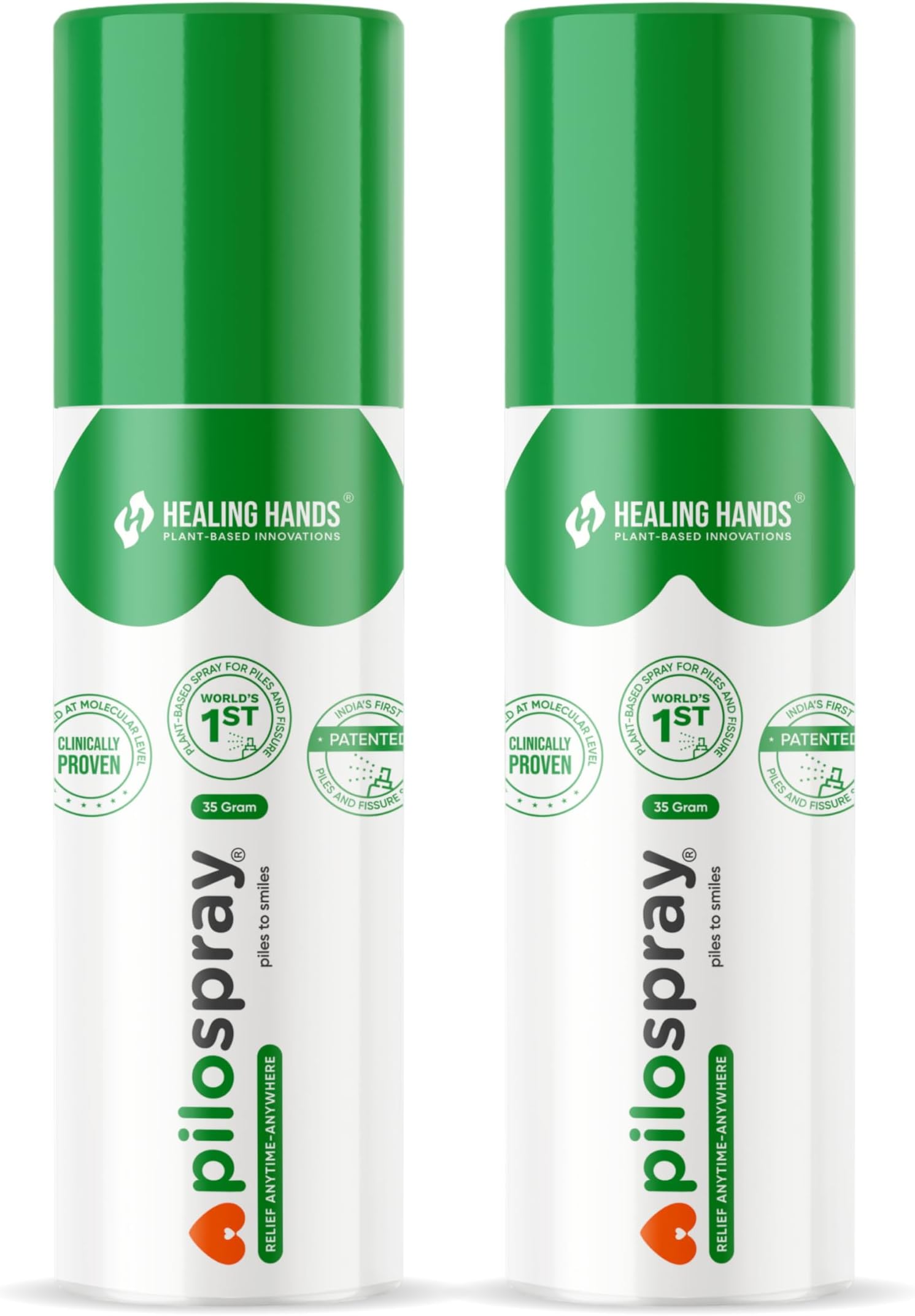 PILOSPRAY Healing Hands Piles & Fissure Care Spray 35 g Pack of 2 (70 g)