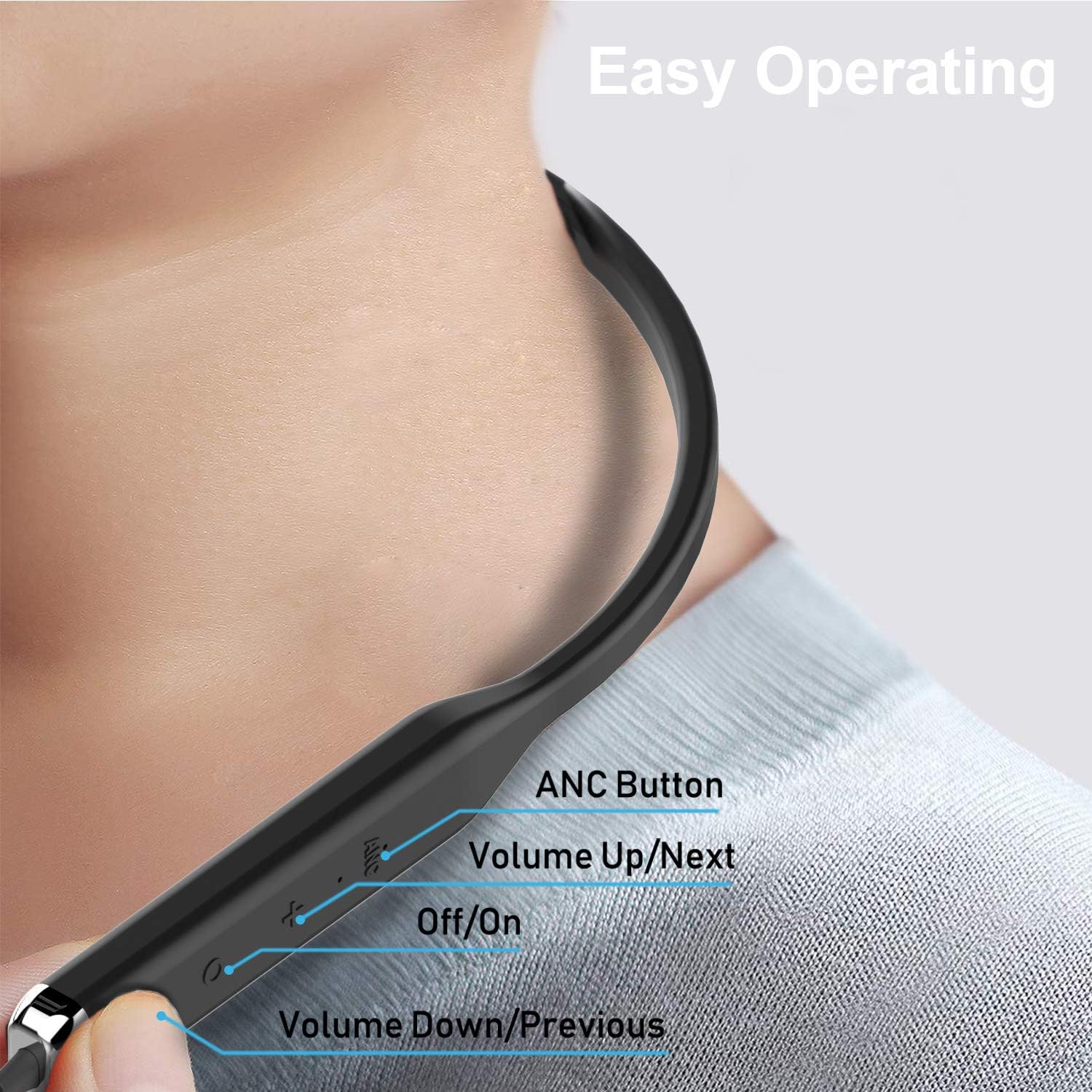 60% оƒƒ Dіѕсоunt Active Noise Cancelling Headphones, NYZ Noise Reduction Earphones in-Ear Bluetooth Stereo Earbuds with Microphone Volume Control Magnets 10 Hours Playtime (Latest Version)